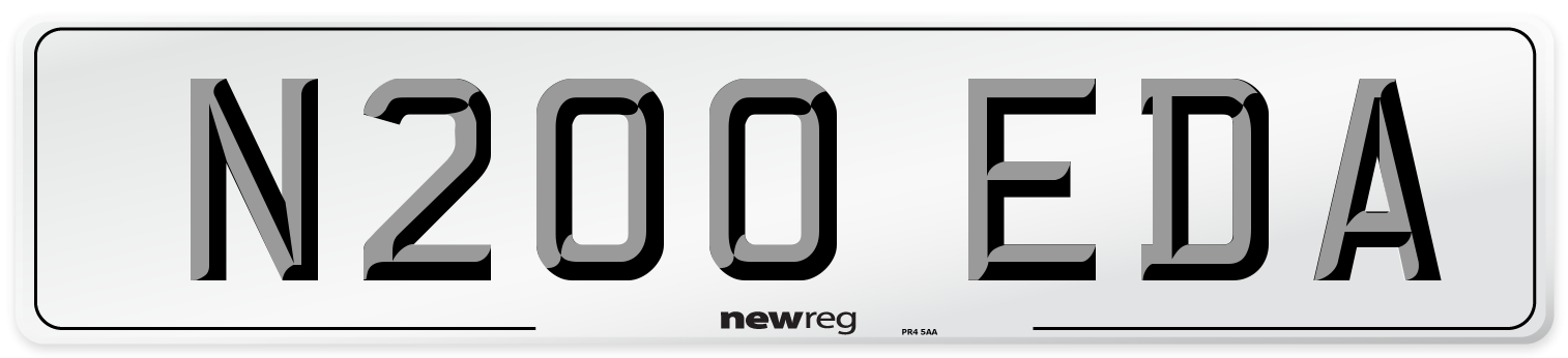 N200 EDA Number Plate from New Reg